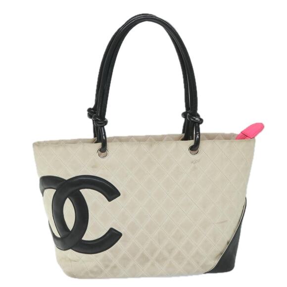 CHANEL Cambon Line Tote Bag Leather White CC - Picture 2 of 16